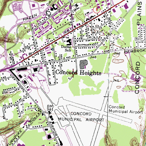 Topographic Map of Canterbury Heliport, NH