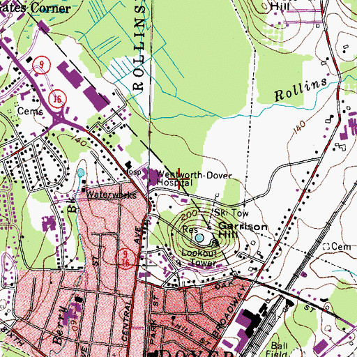 Topographic Map of Wentworth-Douglass Heliport, NH
