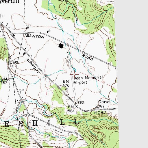 Topographic Map of Dean Memorial Airport, NH