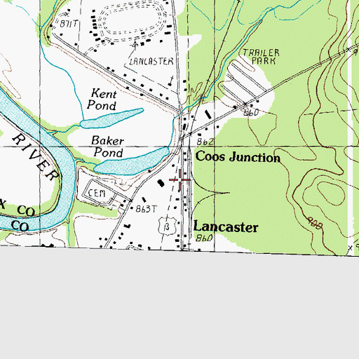 Topographic Map of Lancaster Heliport, NH