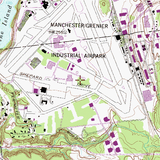 Topographic Map of Manchester Airport, NH