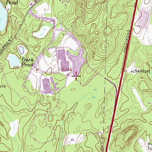 Topographic Map of Merrimack Heliport, NH