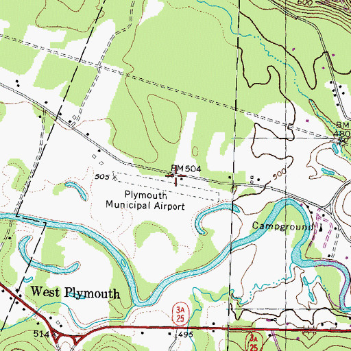 Topographic Map of Plymouth Municipal Airport, NH