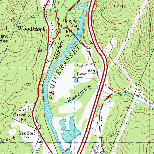 Topographic Map of Bradley Field, NH