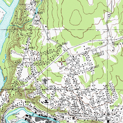 Topographic Map of WFTN-AM (Franklin), NH