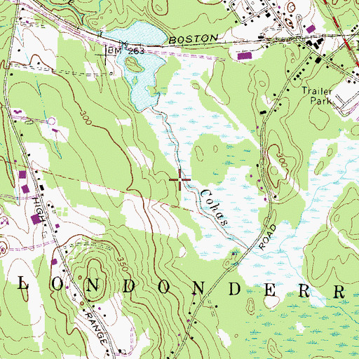 Topographic Map of WFEA-AM (Manchester), NH