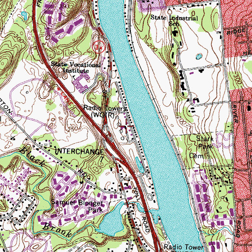 Topographic Map of WGIR-AM (Manchester), NH