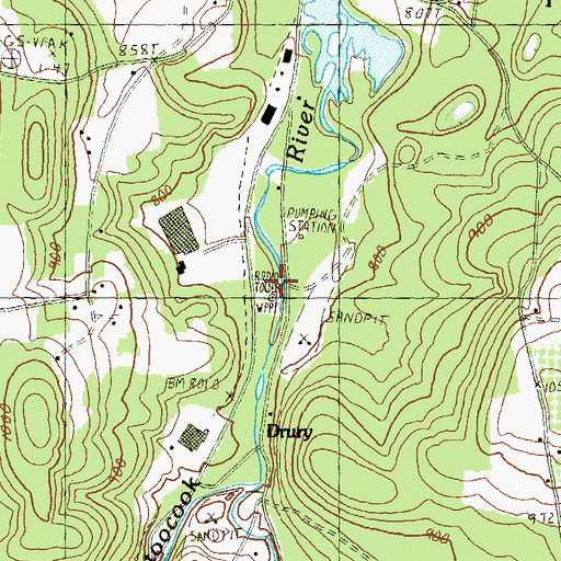 Topographic Map of WRPT-AM (Peterborough), NH