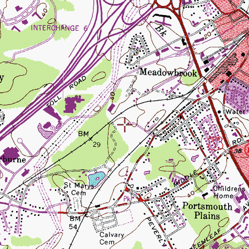 Topographic Map of WCQL-AM (Portsmouth), NH