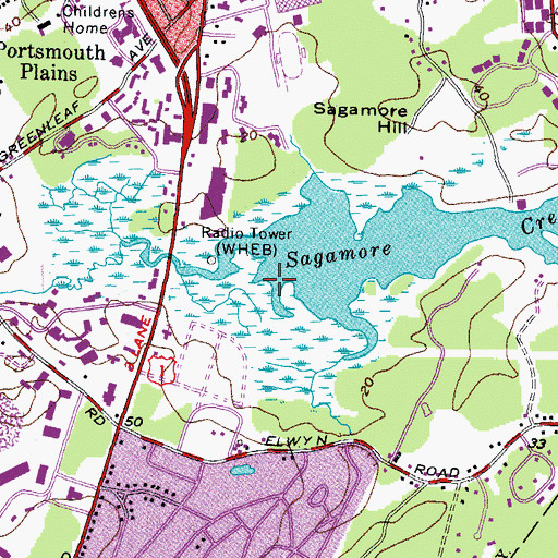Topographic Map of WHEB-AM (Portsmouth), NH