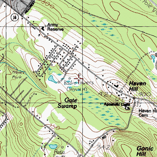 Topographic Map of WZNN-AM (Rochester), NH