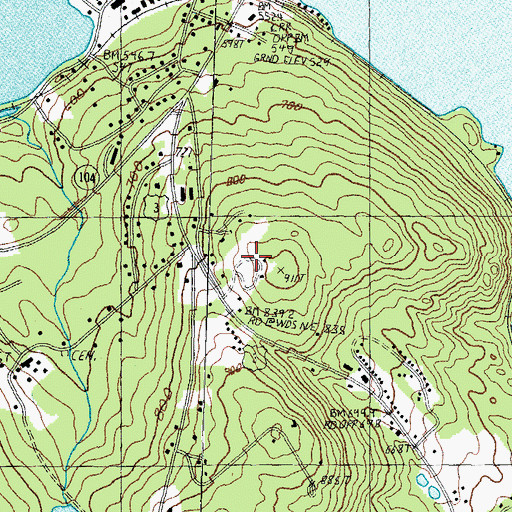 Topographic Map of WWSS-FM (Meredith), NH