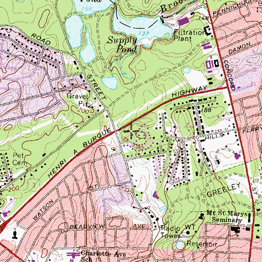 Topographic Map of WJCF-FM (Nashua), NH