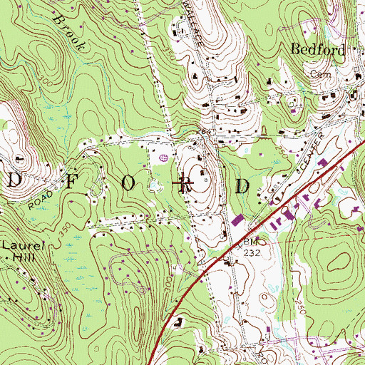 Topographic Map of Town of Bedford, NH