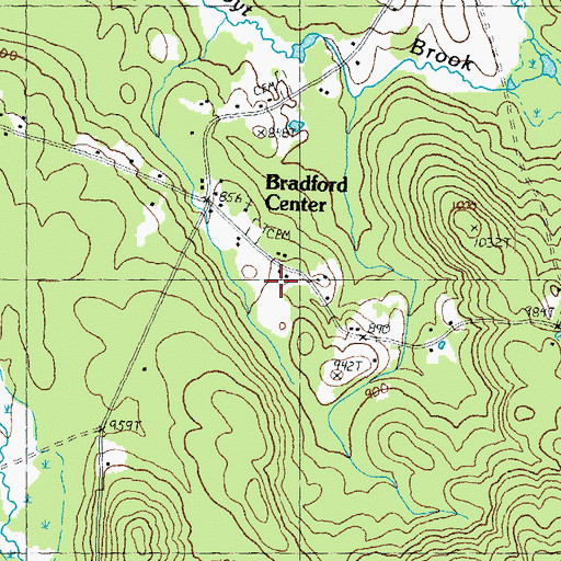 Topographic Map of Town of Bradford, NH