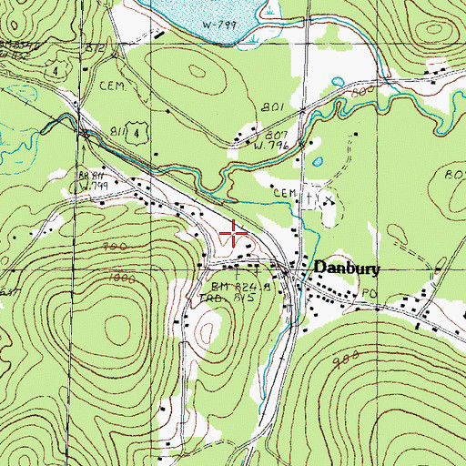 Topographic Map of Town of Danbury, NH