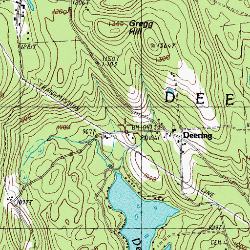 Topographic Map of Town of Deering, NH