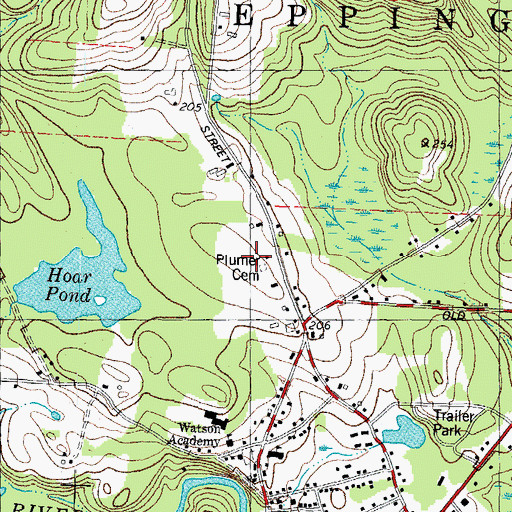 Topographic Map of Town of Epping, NH