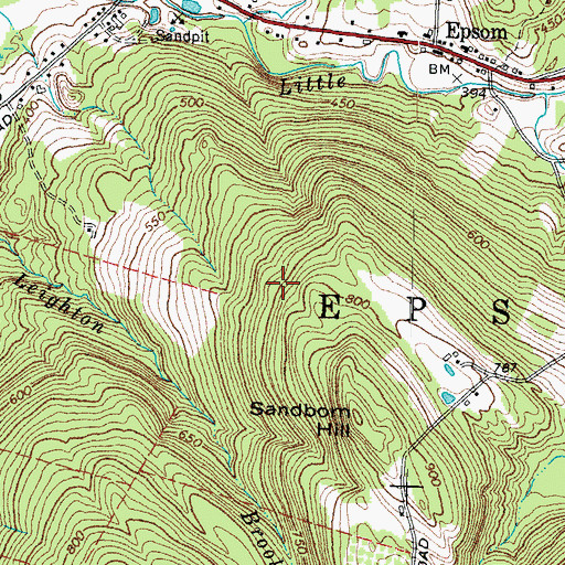 Topographic Map of Town of Epsom, NH