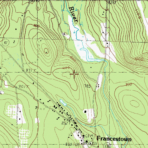 Topographic Map of Town of Francestown, NH