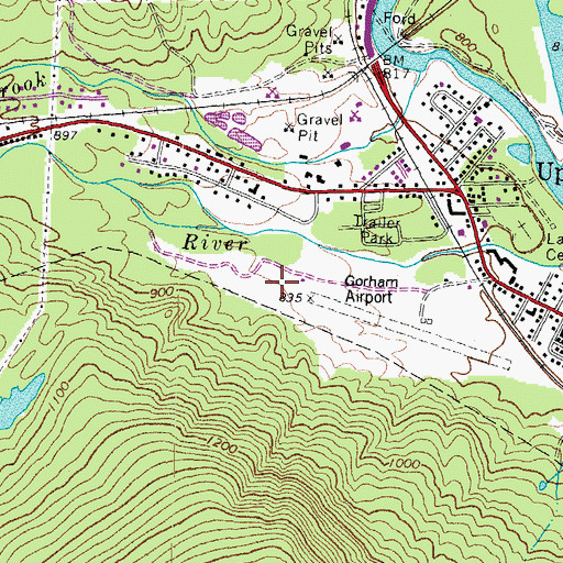 Topographic Map of Town of Gorham, NH