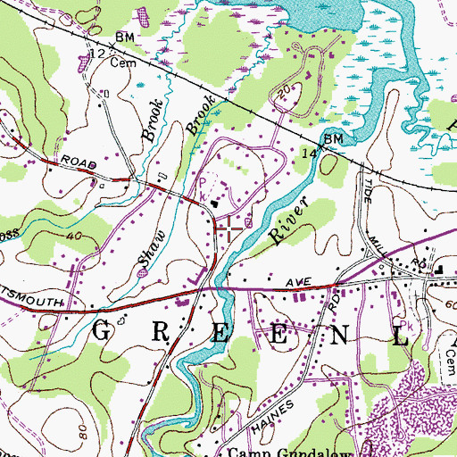 Topographic Map of Town of Greenland, NH