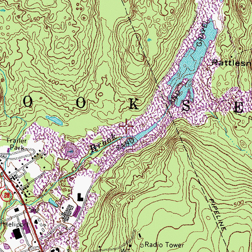 Topographic Map of Town of Hooksett, NH