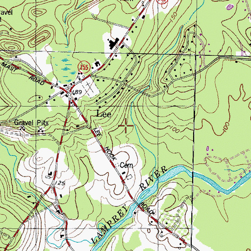 Topographic Map of Town of Lee, NH