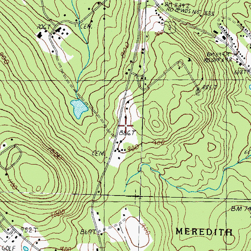 Topographic Map of Town of Meredith, NH