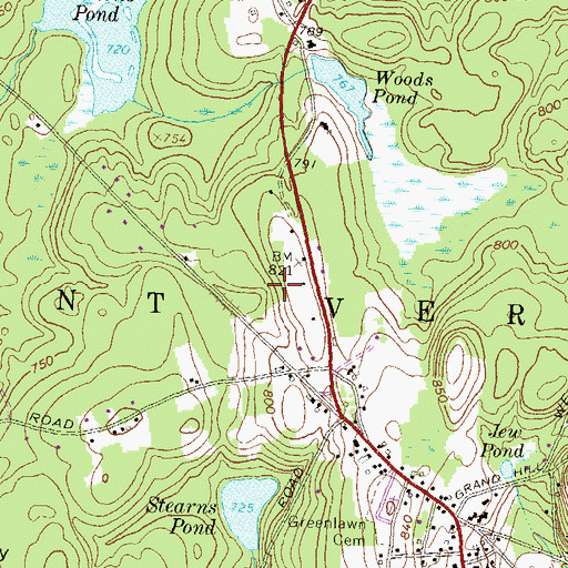 Topographic Map of Town of Mont Vernon, NH