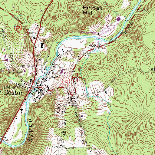 Topographic Map of Town of New Boston, NH