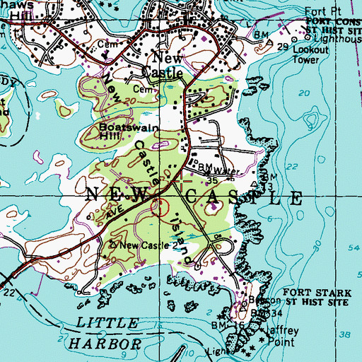 Topographic Map of Town of New Castle, NH
