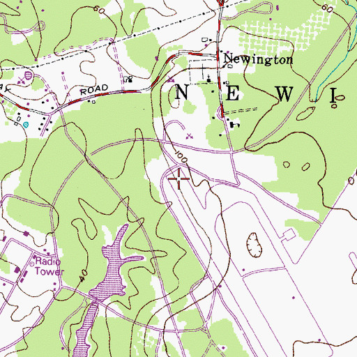 Topographic Map of Town of Newington, NH