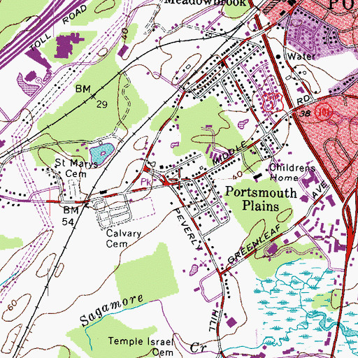 Topographic Map of City of Portsmouth, NH