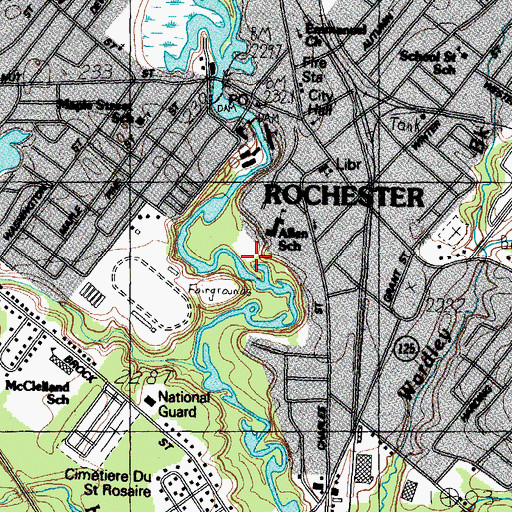 Topographic Map of City of Rochester, NH
