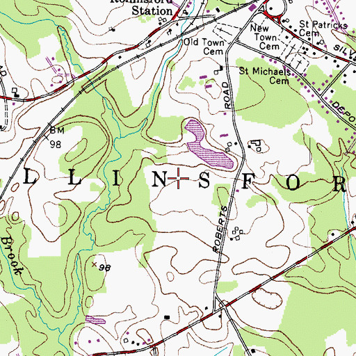 Topographic Map of Town of Rollinsford, NH