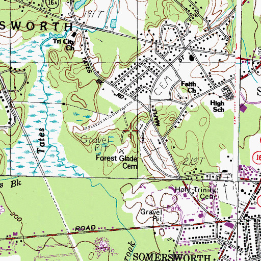 Topographic Map of City of Somersworth, NH