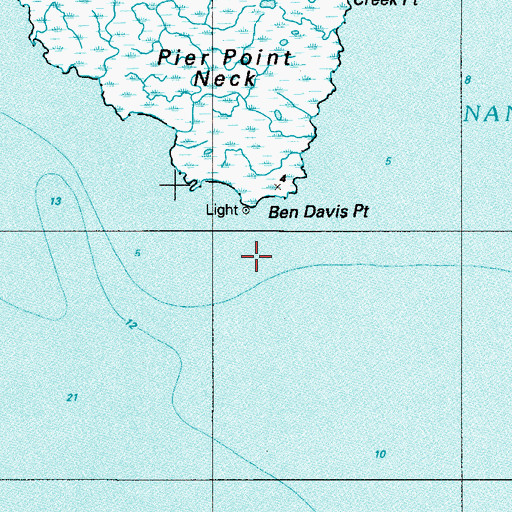 Topographic Map of Ben Davis Island (historical), NJ