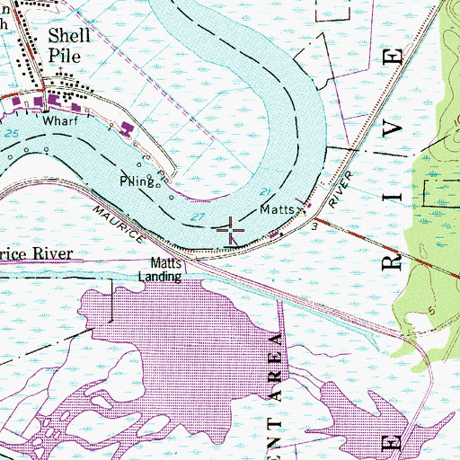 Topographic Map of Matts Landing, NJ
