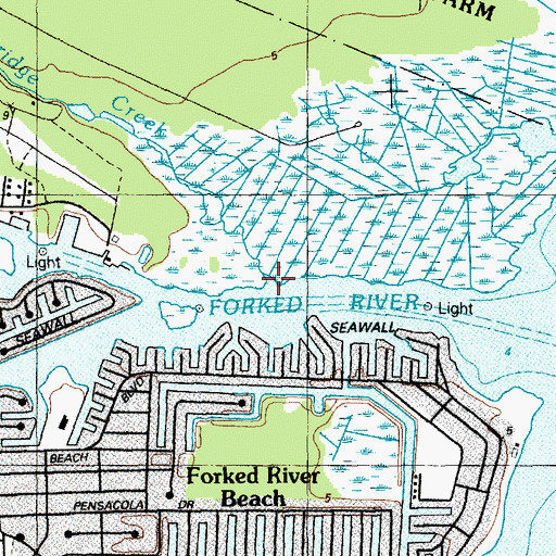 Topographic Map of Bridge Creek, NJ