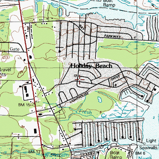 Topographic Map of Holiday Beach, NJ