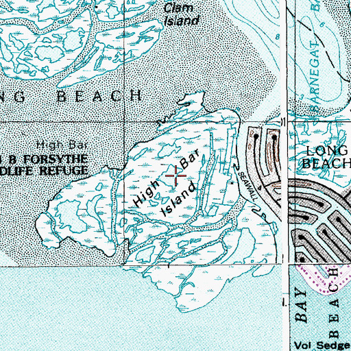 Topographic Map of High Bar Island, NJ