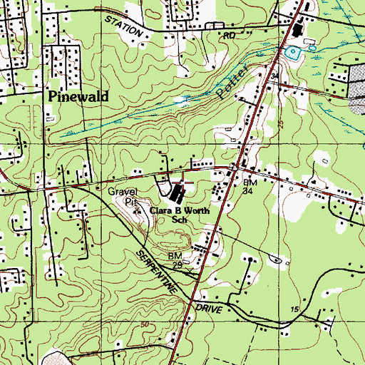 Topographic Map of Clara B Worth Elementary School, NJ