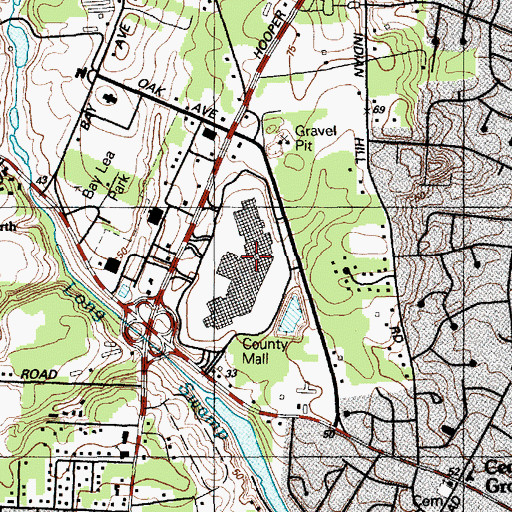 Topographic Map of Ocean County Mall Shopping Center, NJ