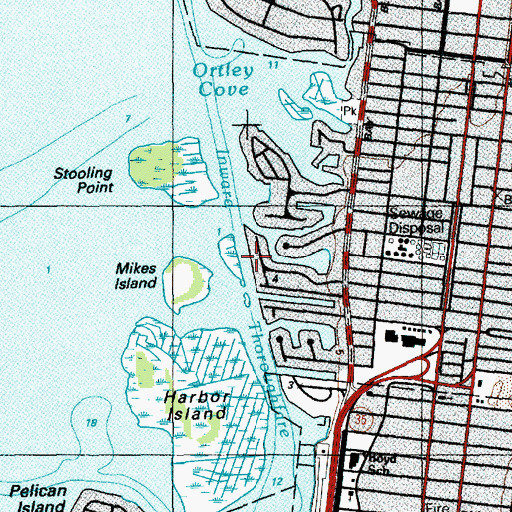 Topographic Map of Inward Thoroughfare, NJ