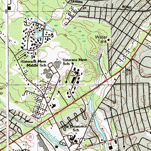 Topographic Map of Veteran's Memorial Elementary School, NJ