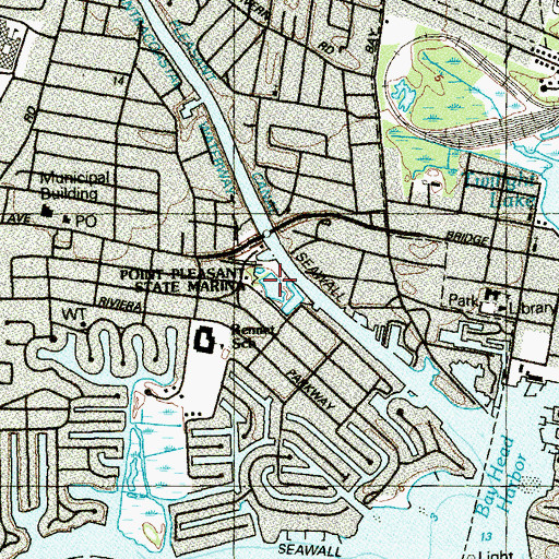 Topographic Map of Point Pleasant State Marina, NJ