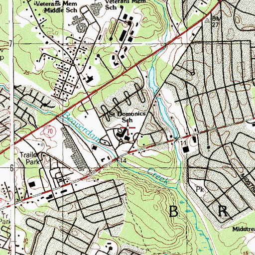 Topographic Map of Saint Dominics School, NJ