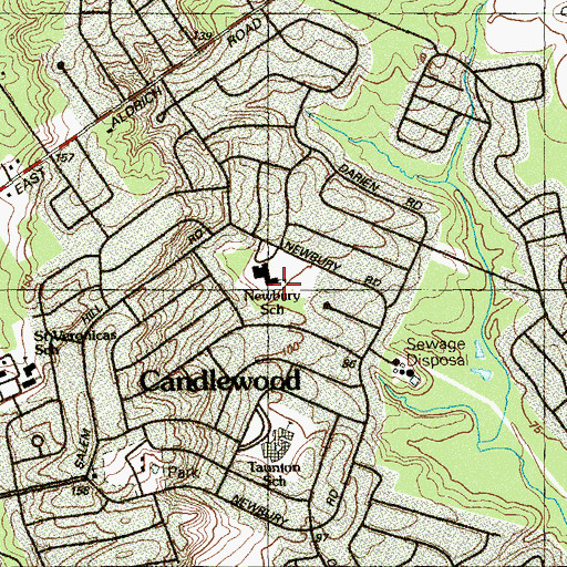 Topographic Map of Newbury Elementary School, NJ