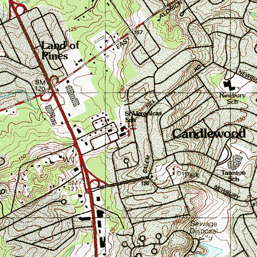 Topographic Map of Saint Veronica Elementary School, NJ